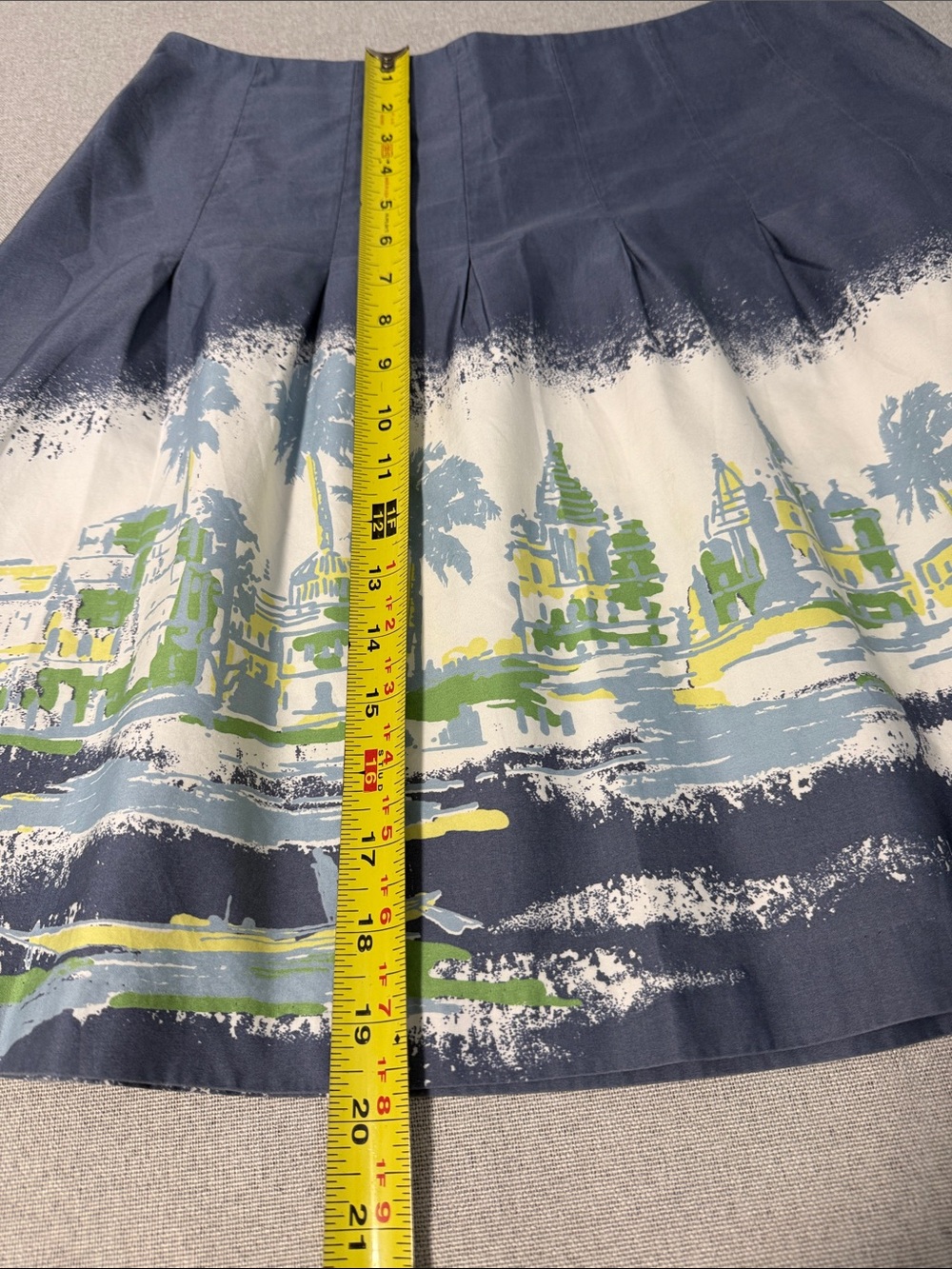 Old Navy  Blue A-Line Skirt with Coastal Print SZ4 - Picture 7 of 12